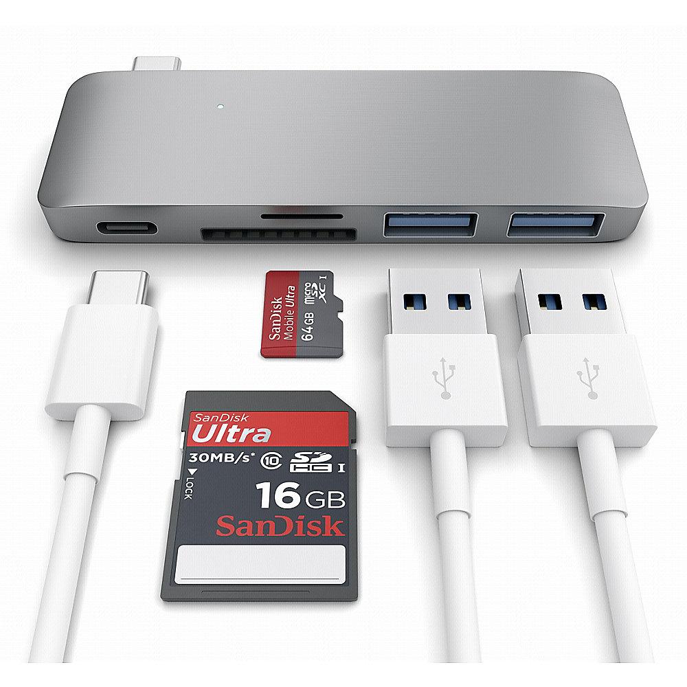 Satechi USB-C Passthrough Hub Space Gray für Macbook 12