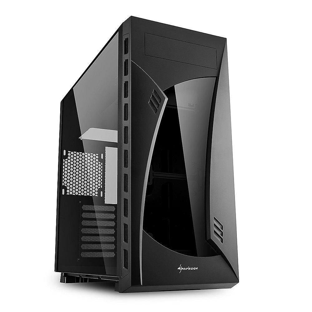 Sharkoon Night Shark Lite Midi-Tower ATX Gaming Gehäuse, Seitenfenster