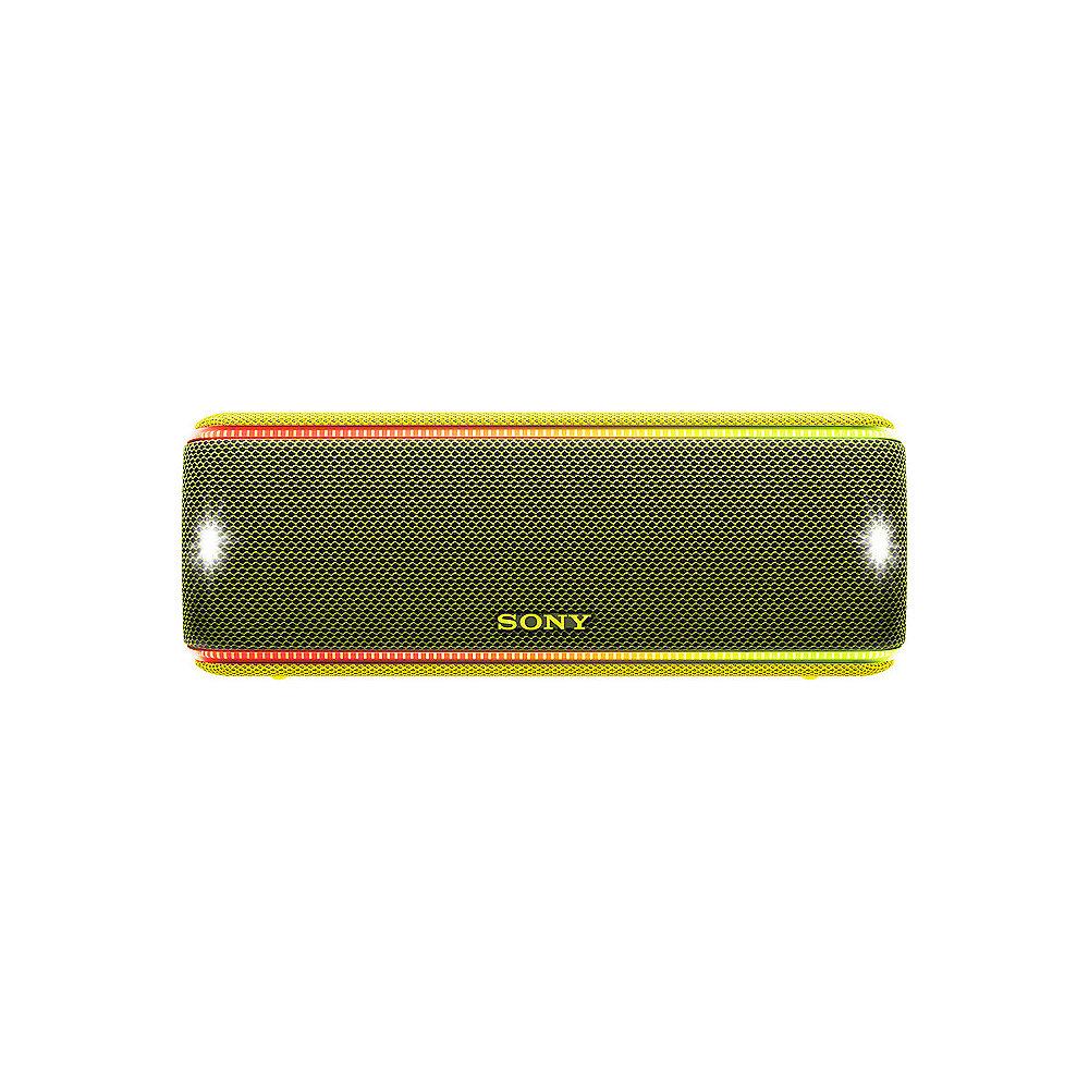 Sony SRS-XB31 tragbarer Lautsprecher wasserabweisend, NFC, Bluetooth LED gelb