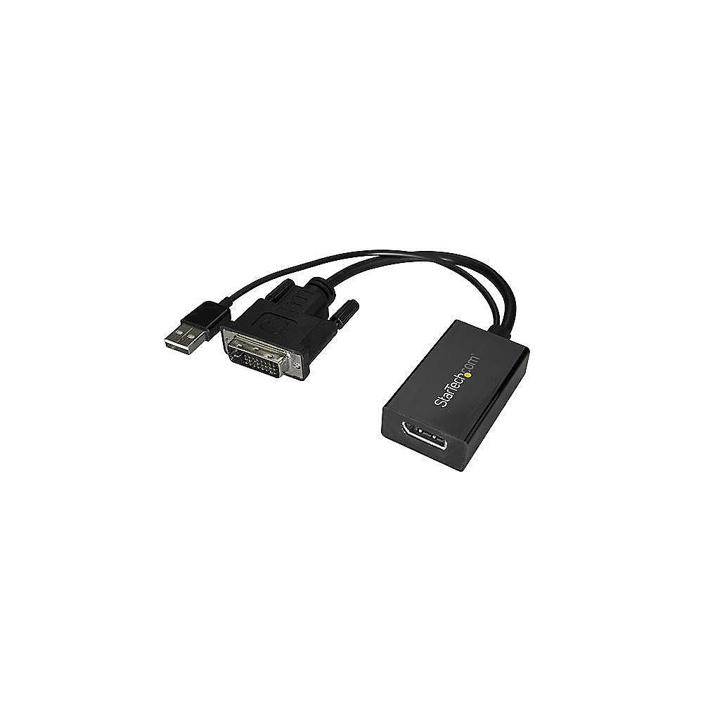 Startech DVI Adapter DVI zu DisplayPort   USB-A Strom St./Bu. schwarz