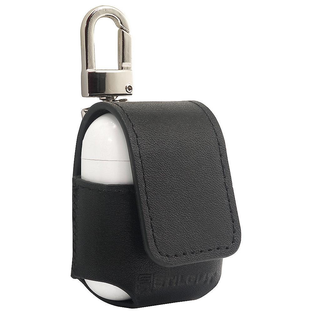 StilGut AirPod Case mit Karabiner schwarz nappa
