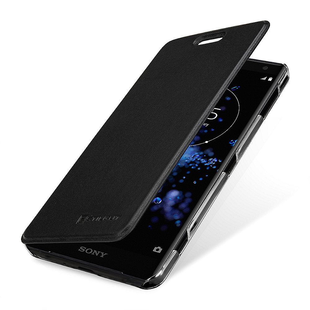 StilGut Book Type mit NFC/RFID Blocker für Sony Xperia XZ2 schwarz/transparent