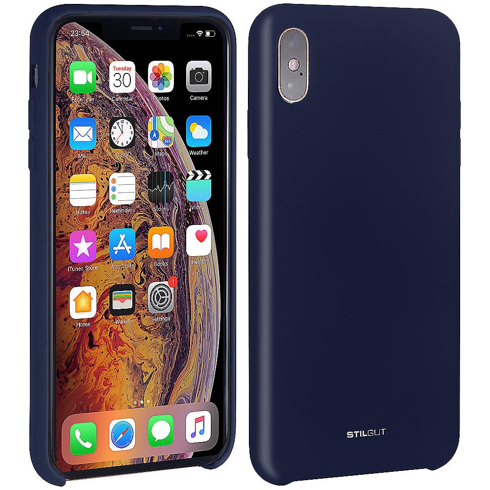 StilGut Liquid Silicon Case für Apple iPhone XS/ X dunkelblau B07GYRGLB3
