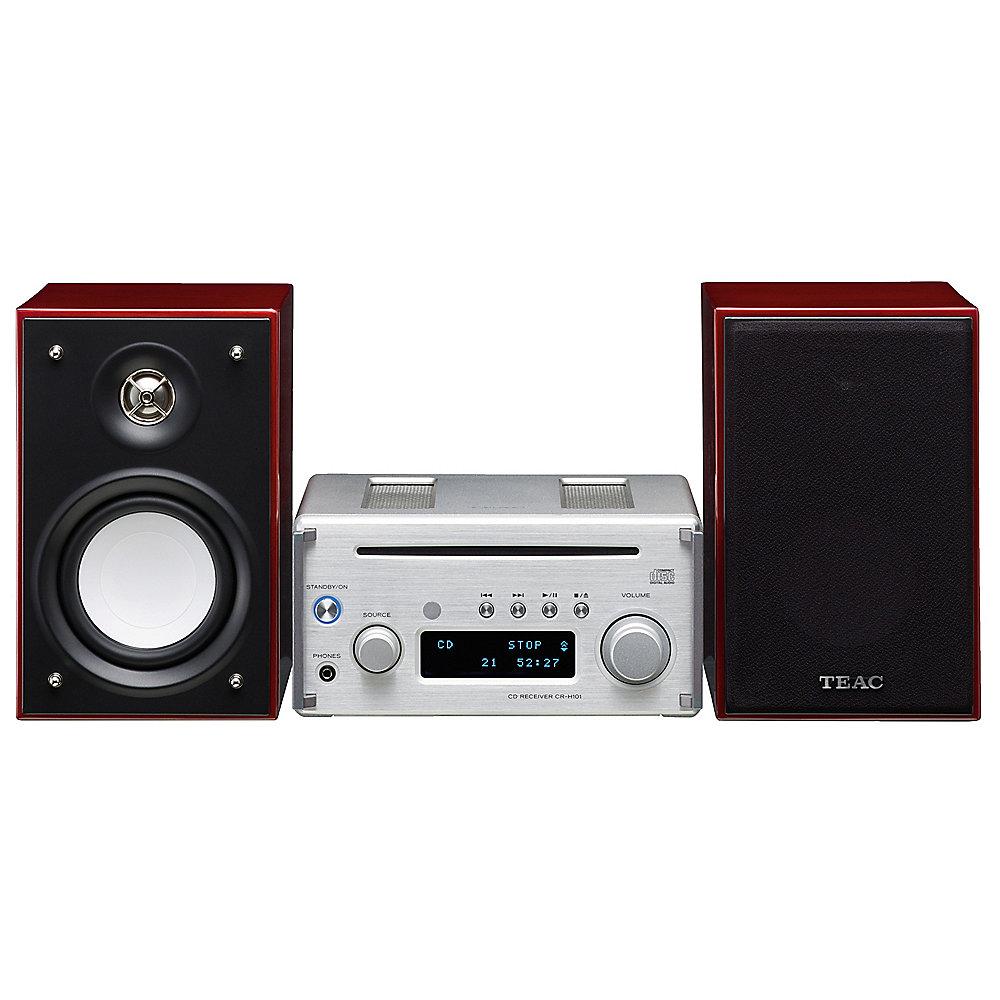 TEAC HR-X101DAB Micro-CD-Receiver   Lautsprecher DAB Bluetooth silber/kirsch