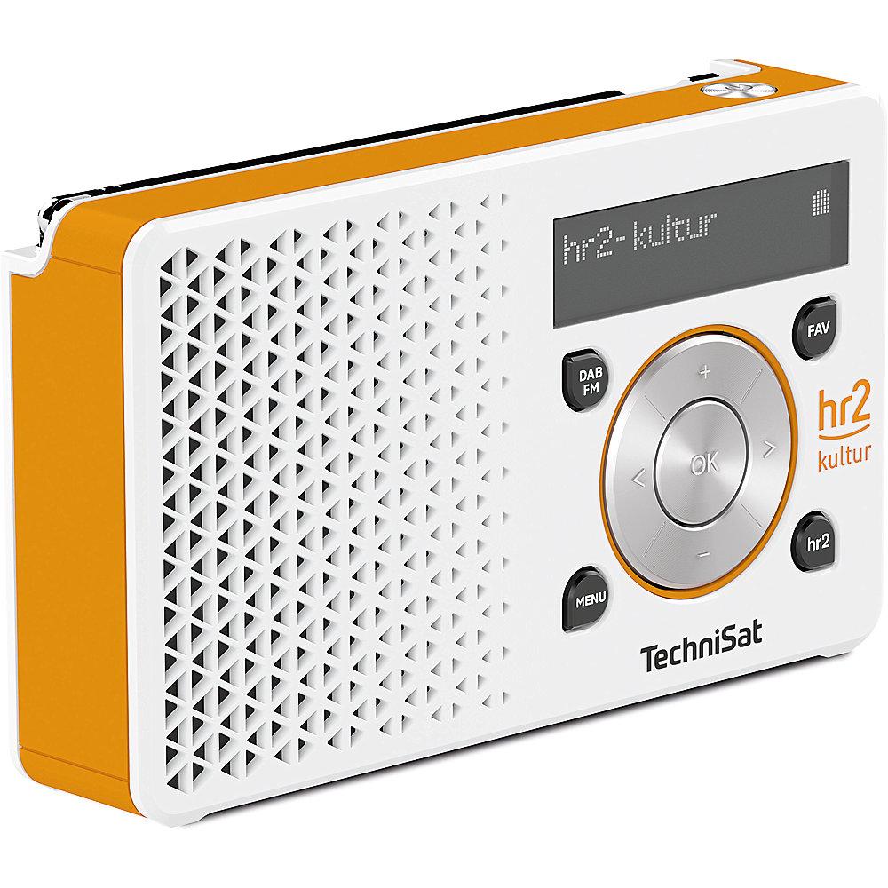 Technisat DIGITRADIO 1, hr2 Edition, weiß/orange UKW/DAB  mit Akku Netzteil