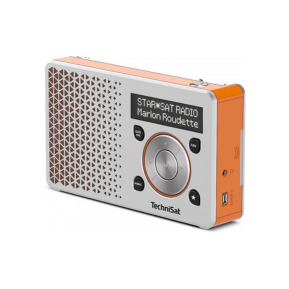 TechniSat DIGITRADIO 1, silber/orange UKW/DAB  mit Akku Netzteil