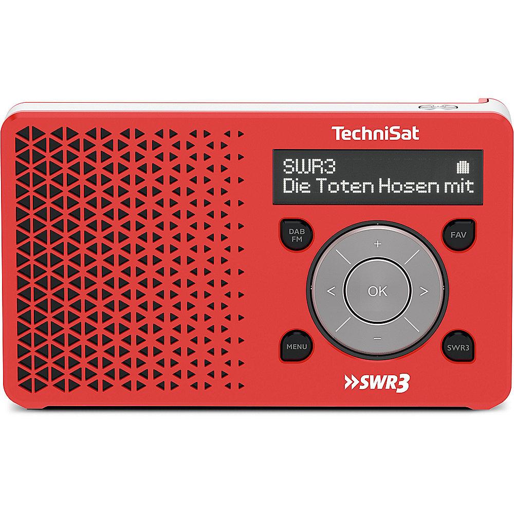 TechniSat DIGITRADIO 1, SWR3-Edition, rot/silber UKW/DAB  mit Akku Netzteil