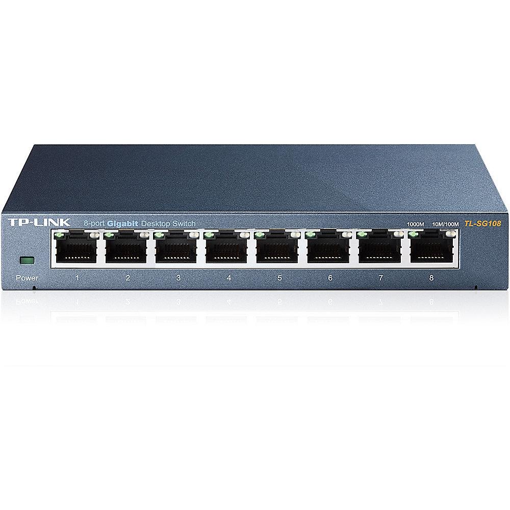 TP-LINK TL-SG108 8x Port Desktop Gigabit Switch Metall