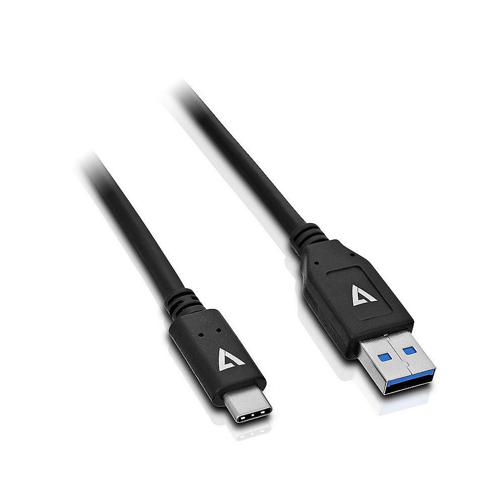 V7 USB 2.0 Kabel 1m Typ-A zu Typ-C PVC St./St. schwarz