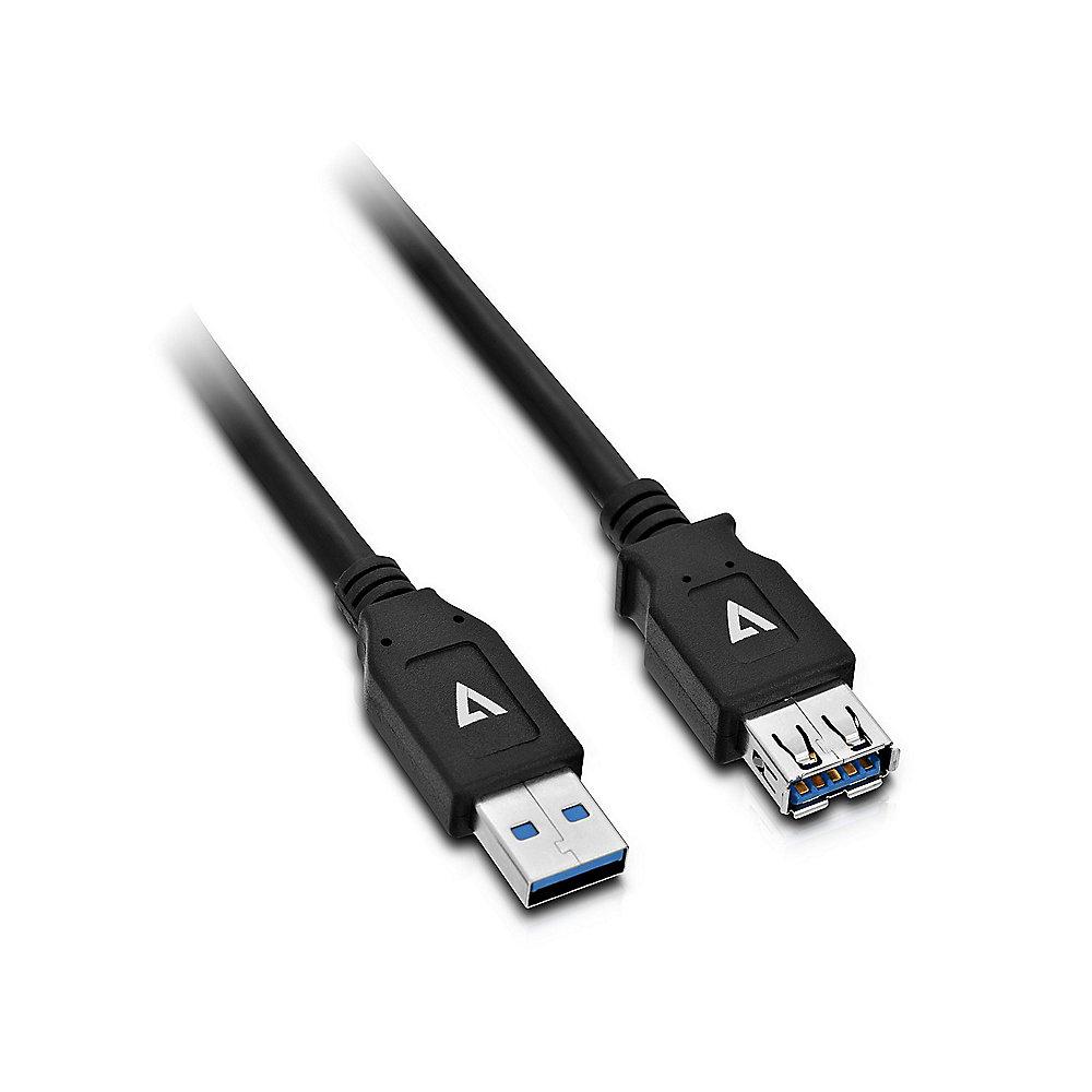 V7 USB 3.0 Verlängerungskabel 2m Typ-A PVC St./Bu. schwarz