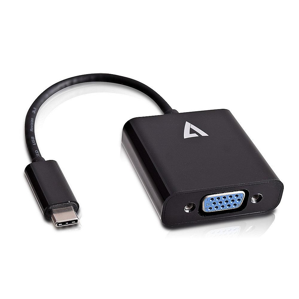 V7 USB 3.1 Adapter Typ-C zu VGA St./Bu. schwarz, V7, USB, 3.1, Adapter, Typ-C, VGA, St./Bu., schwarz