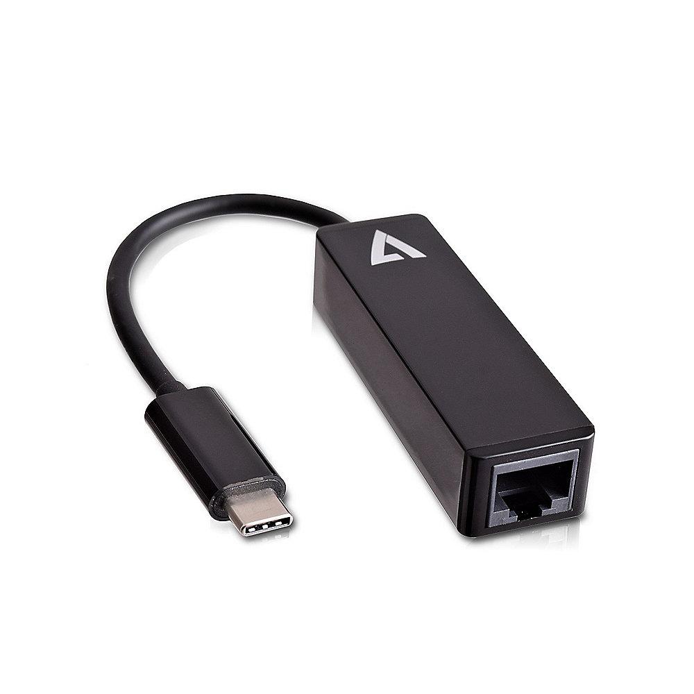 V7 USB 3.1 Typ-C zu Gigabit Ethernet Adapter schwarz