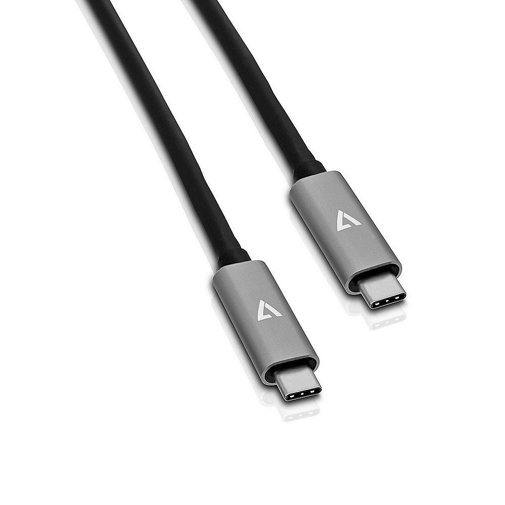 V7 USB Typ-C Kabel 2m Aluminium St./St. grau