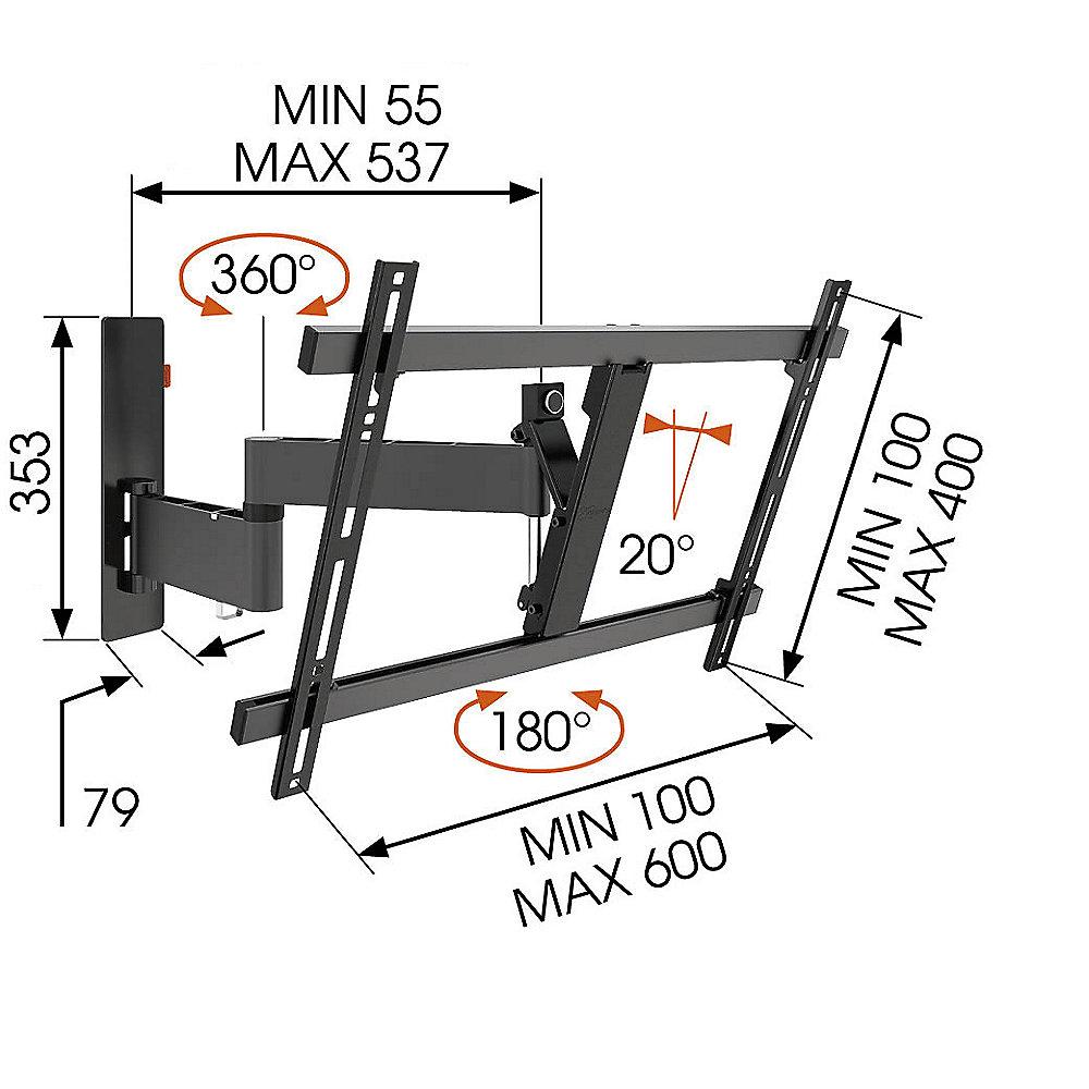 Vogels WALL 3345 Wandhalterung - VESA 100x100 bis 700x400 mm schwarz