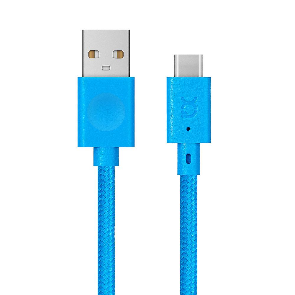 xqisit Charge & Sync Cotton USB-C zu USB-A Kabel 1,8m blau, xqisit, Charge, &, Sync, Cotton, USB-C, USB-A, Kabel, 1,8m, blau