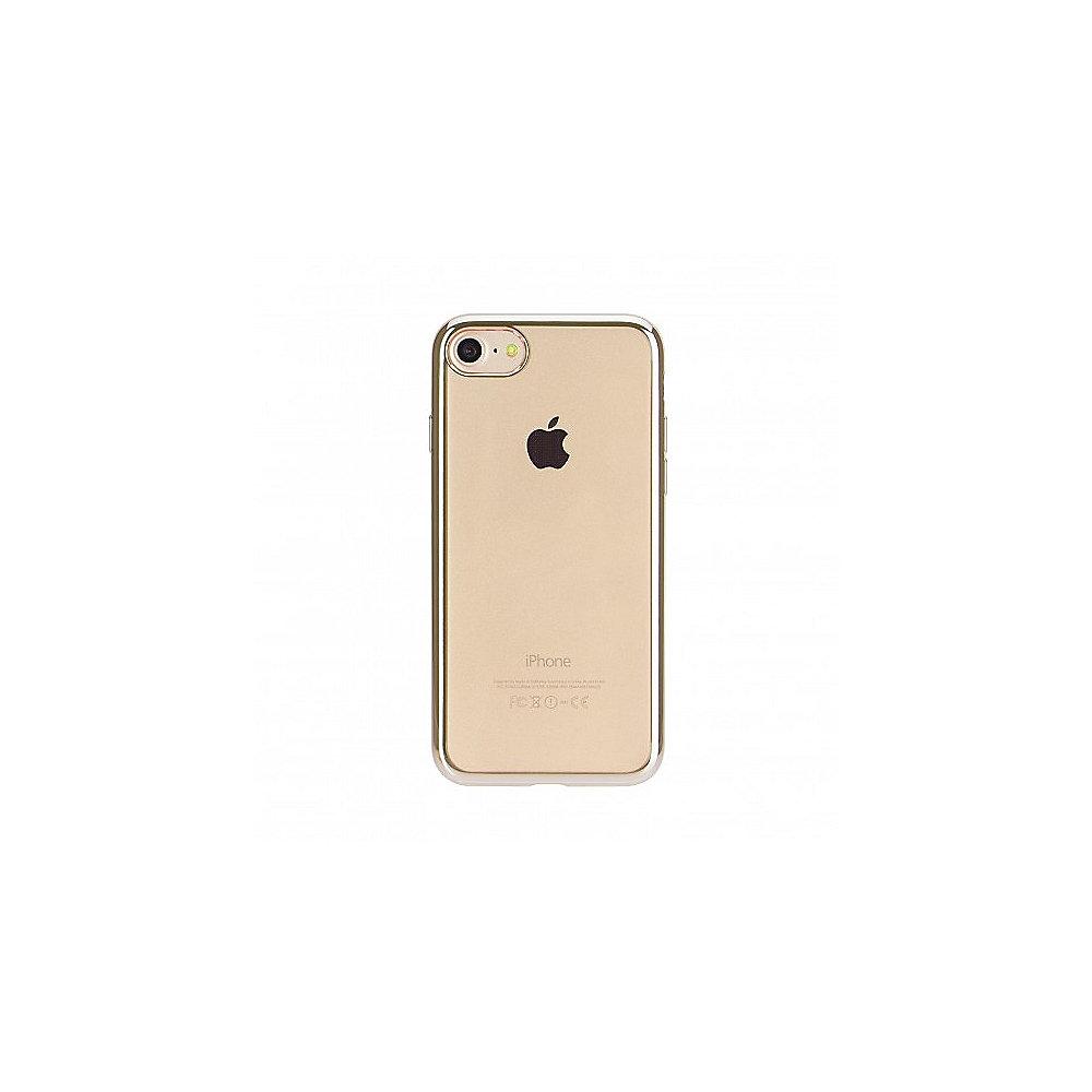 xqisit Flex Case Chromed Edge für iPhone 8/7, gold-transparent