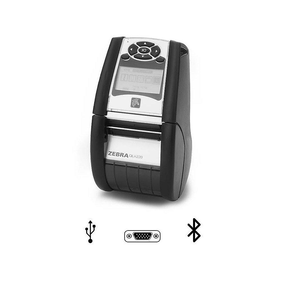 Zebra QLn 220 mobiler Etikettendrucker USB seriell Bluetooth