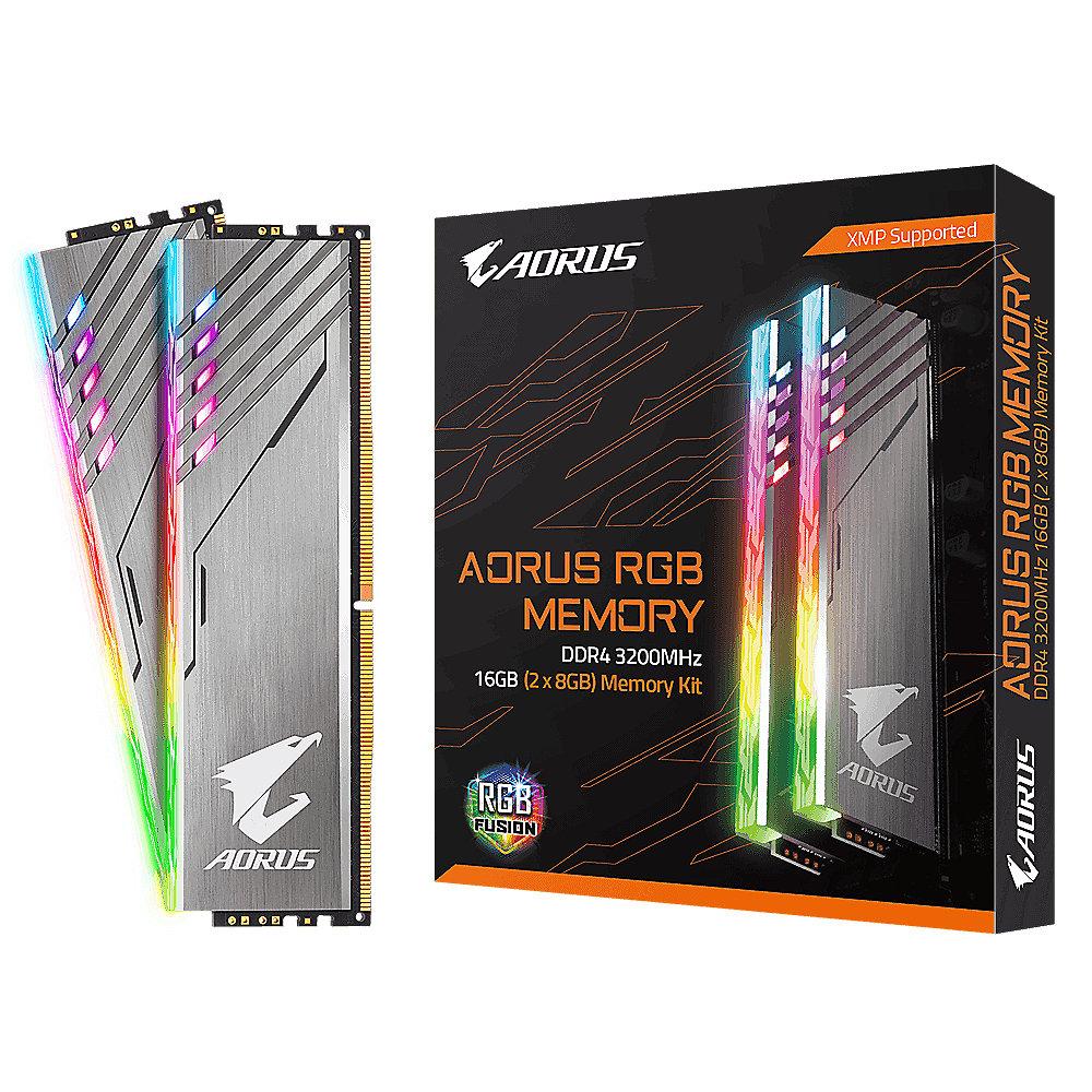 16GB (2x8GB) Gigabyte Aorus RGB DDR4-3200 CL16 Speicher Kit RAM