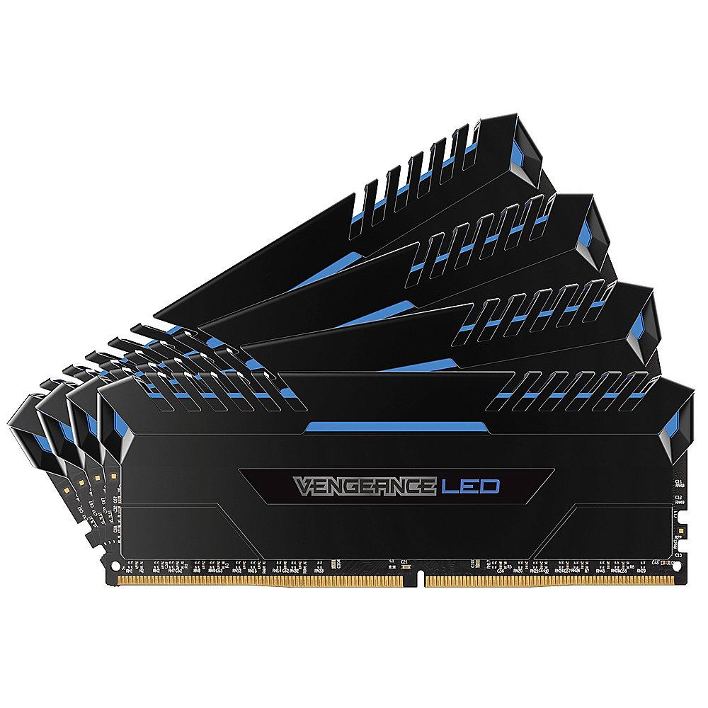 32GB (4x8GB) Corsair Vengeance LED Blau DDR4-3000 RAM CL15 (15-17-17-35)