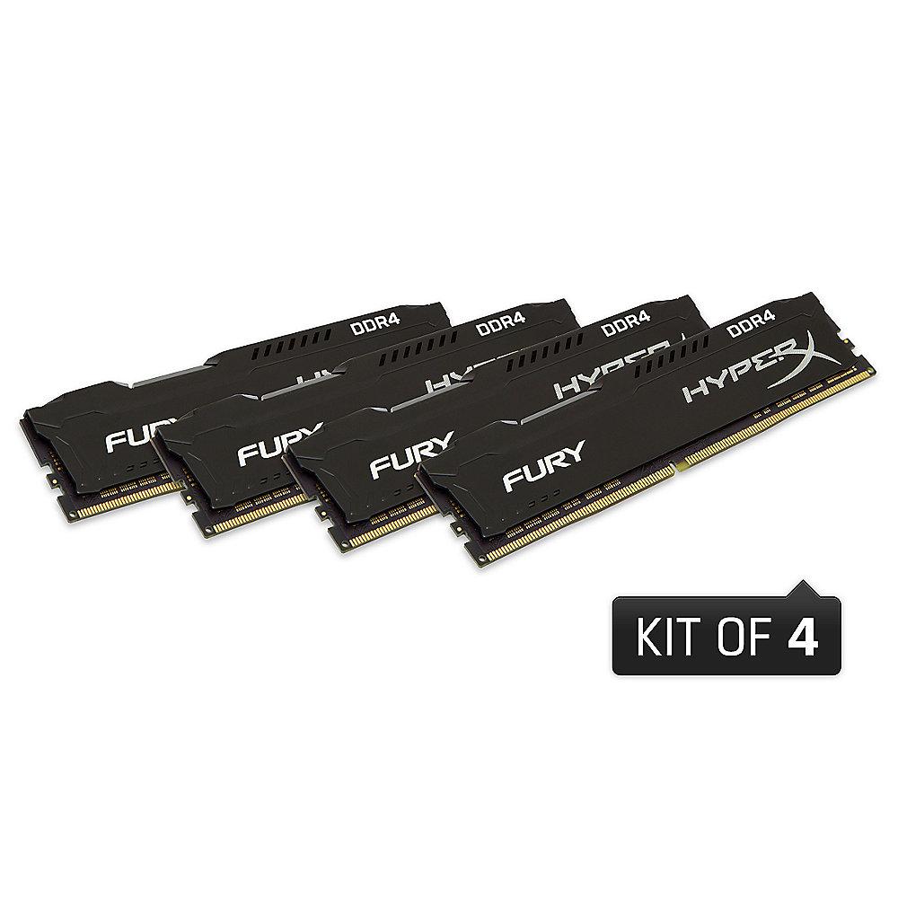 64GB (4x16GB) HyperX Fury schwarz DDR4-2400 CL15 RAM Kit