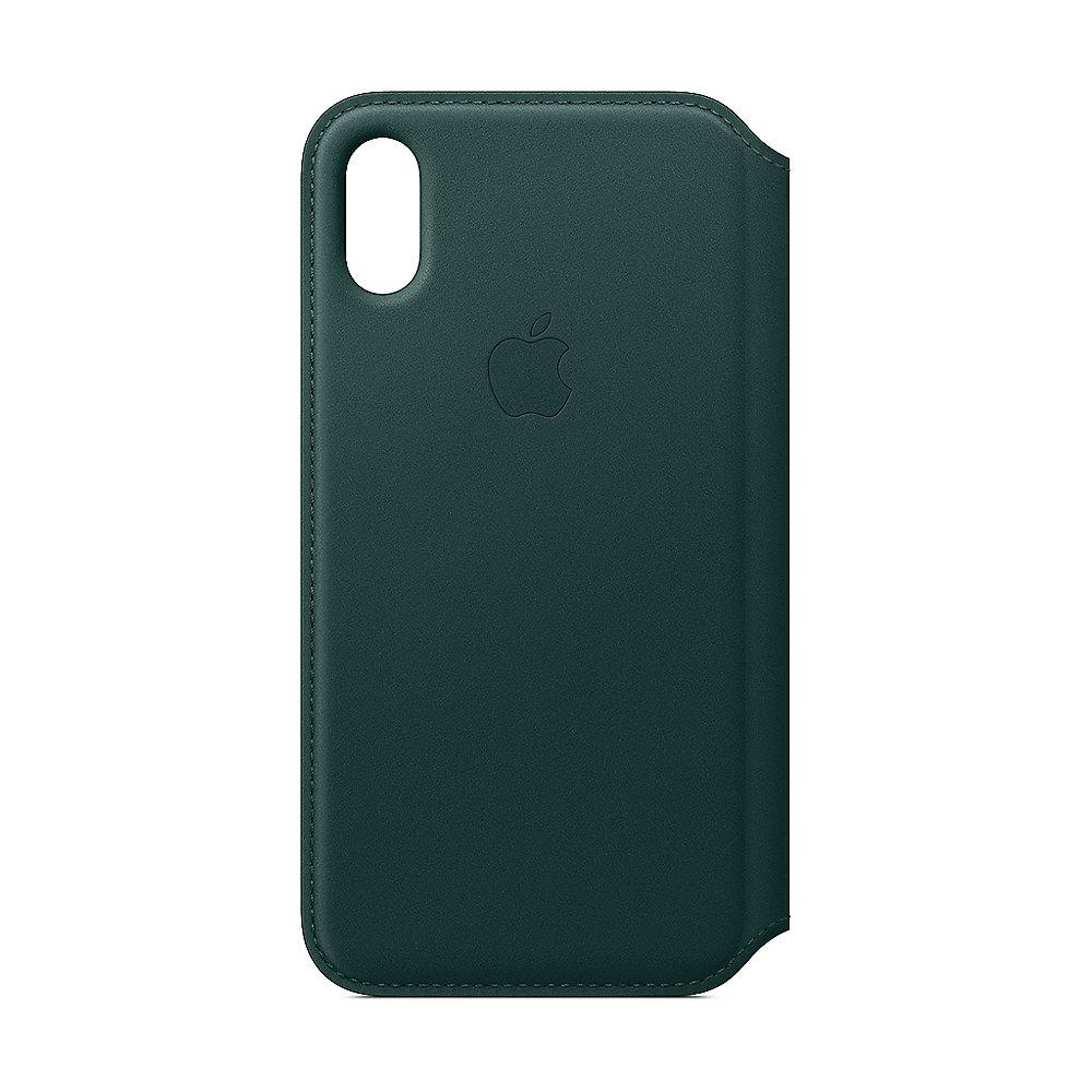Apple Original iPhone XS Leder Folio Case-Waldgrün