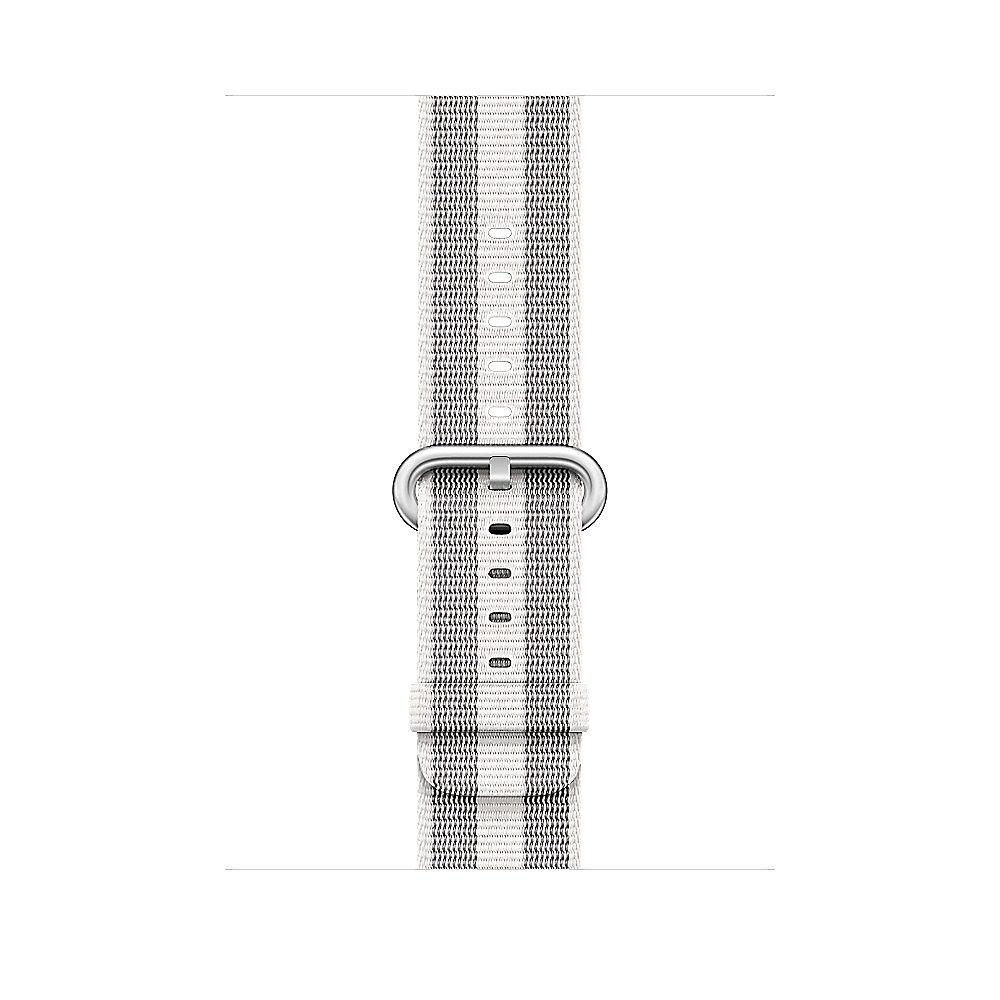 Apple Watch 42mm Armband aus gewebtem Nylon Weiß(gestreift) - MQVT2ZM/A
