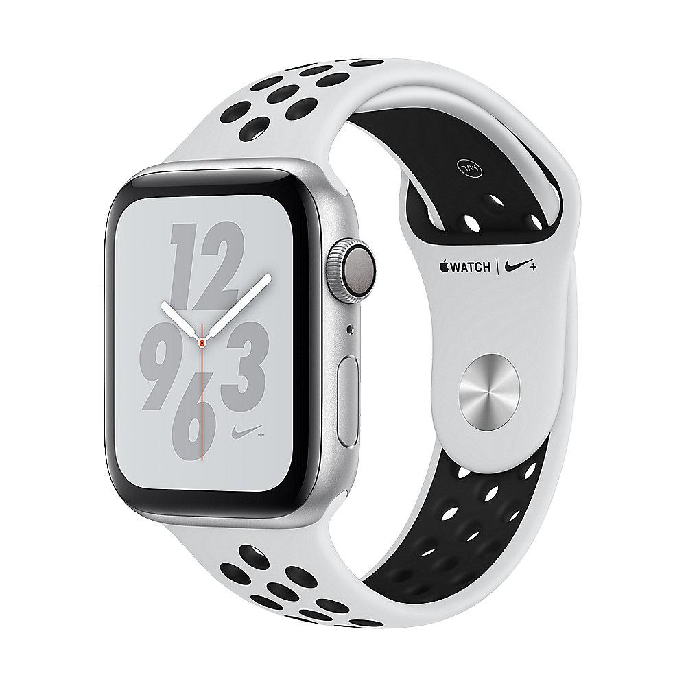 Apple Watch Nike  GPS 44mm Aluminiumgehäuse Silber Sportarmband Platinum Schwarz