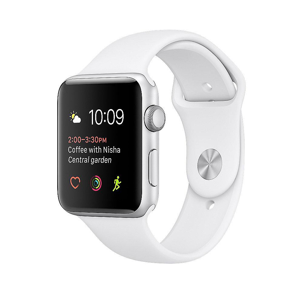 Apple Watch Series 1 38mm Aluminiumgehäuse Silber mit Sportarmband Weiß