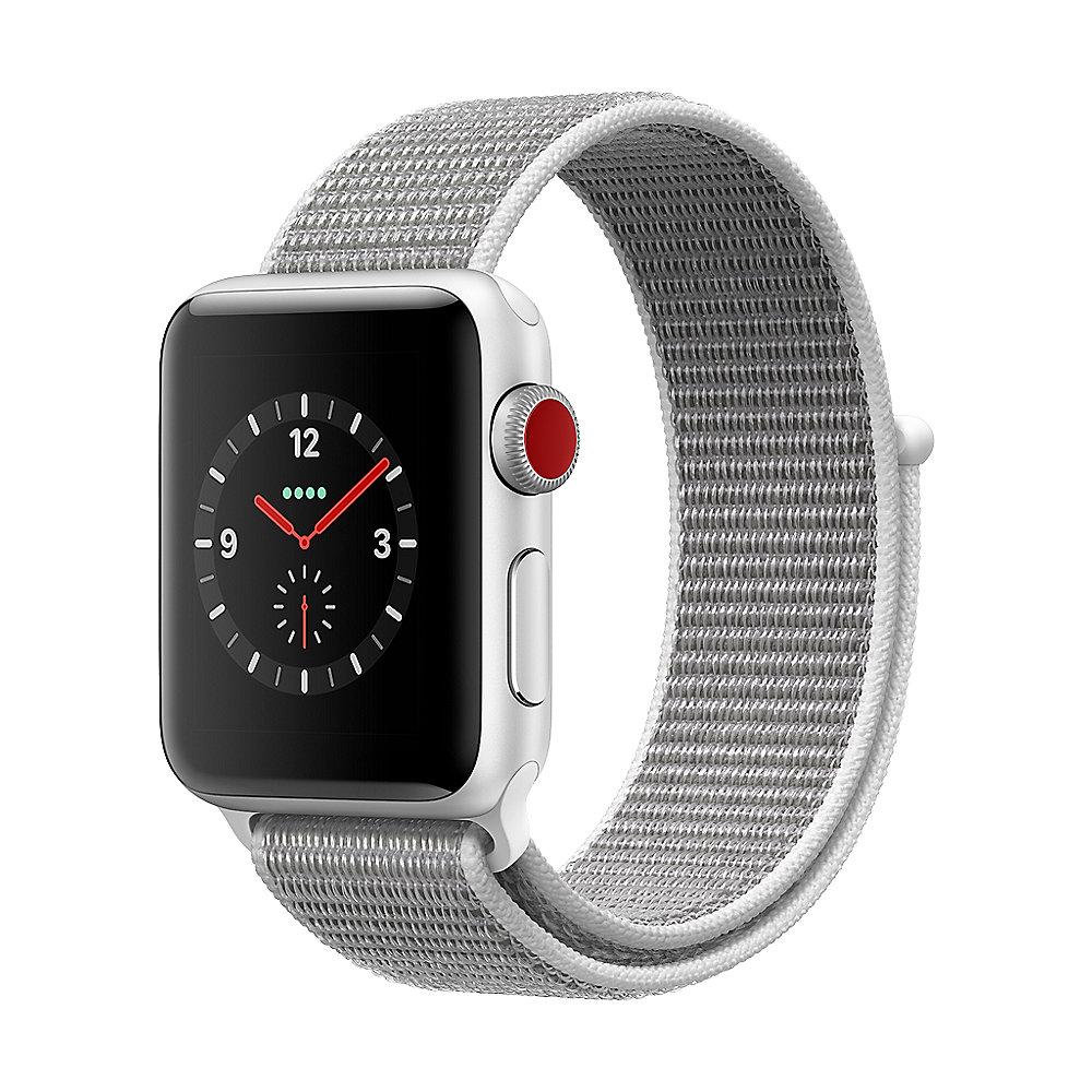 Apple Watch Series 3 LTE 38mm Aluminiumgehäuse Silber mit Sport Loop Muschel