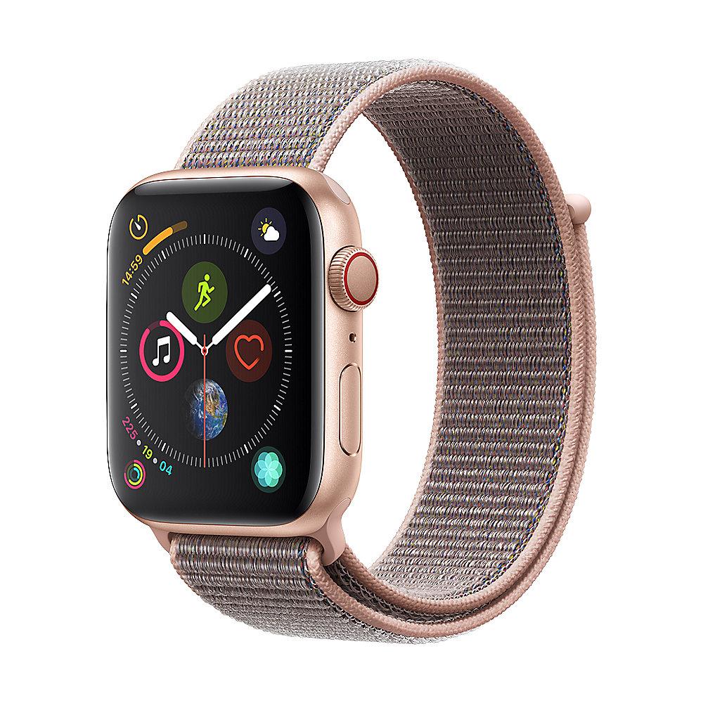 Apple Watch Series 4 LTE 44mm Aluminiumgehäuse Gold mit Sport Loop Sandrosa, Apple, Watch, Series, 4, LTE, 44mm, Aluminiumgehäuse, Gold, Sport, Loop, Sandrosa