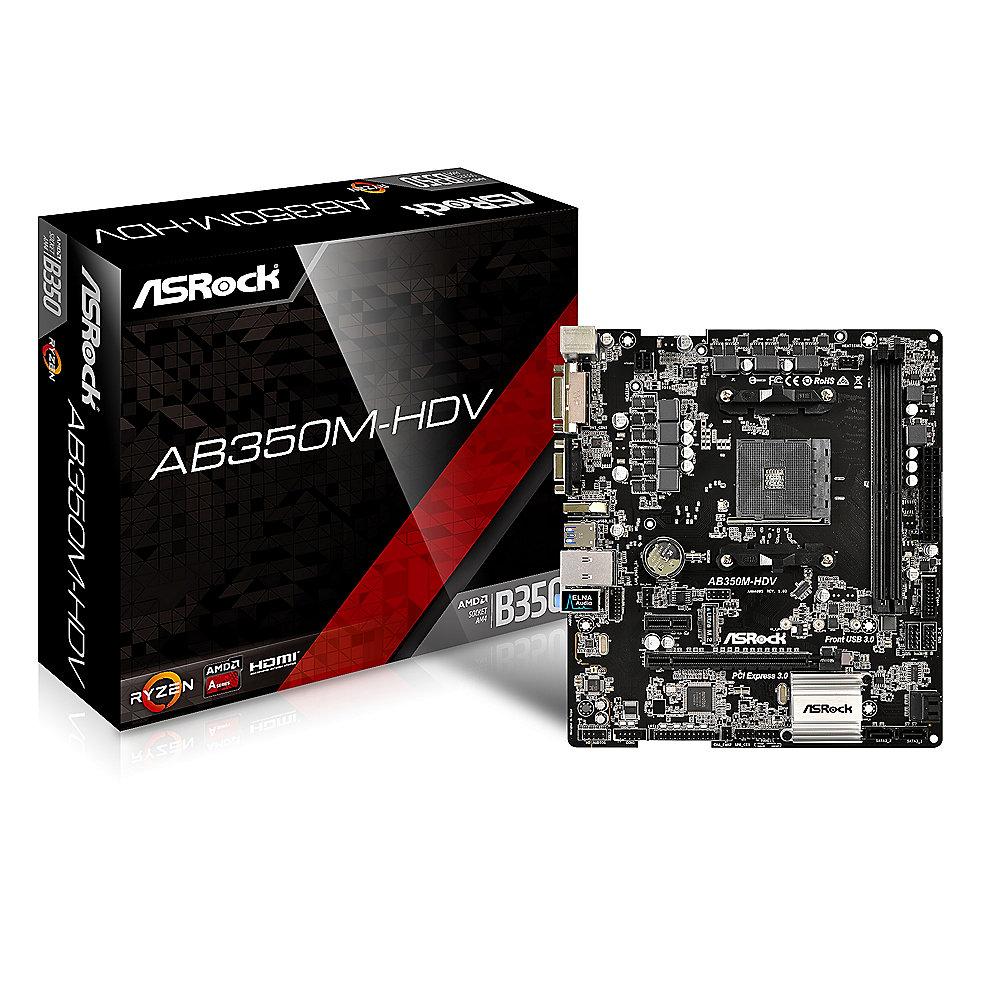 ASRock AB350M-HDV AM4 mATX Mainboard VGA/DVI/HDMI/M.2/SATAIII/USB3.0, ASRock, AB350M-HDV, AM4, mATX, Mainboard, VGA/DVI/HDMI/M.2/SATAIII/USB3.0