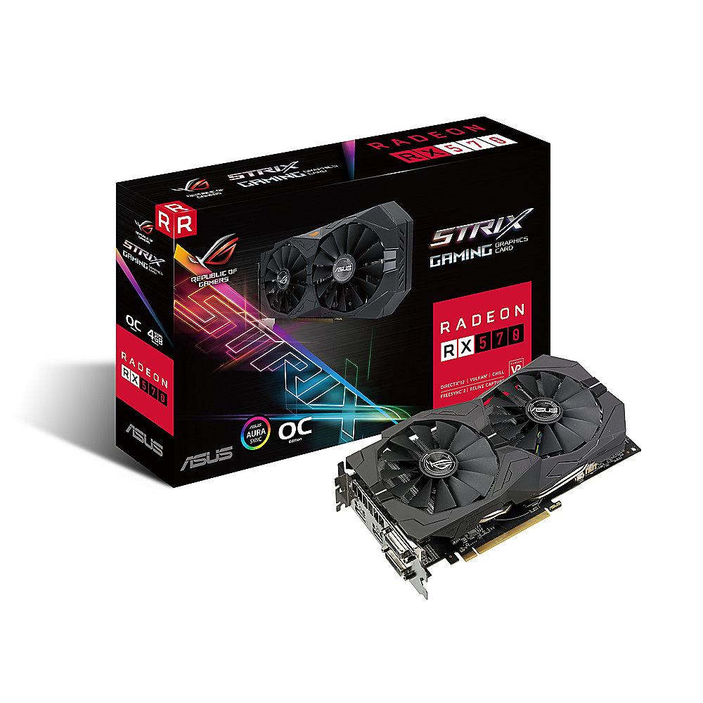 Asus AMD Radeon ROG Strix RX 570 OC Grafikkarte 4GB GDDR5 HDMI/DP/2xDVI