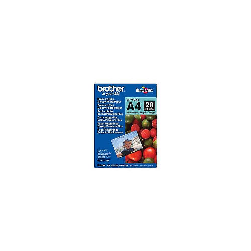 Brother BP71GA4 Fotopapier-A4, Paket mit 20 Blatt, 260 g/qm