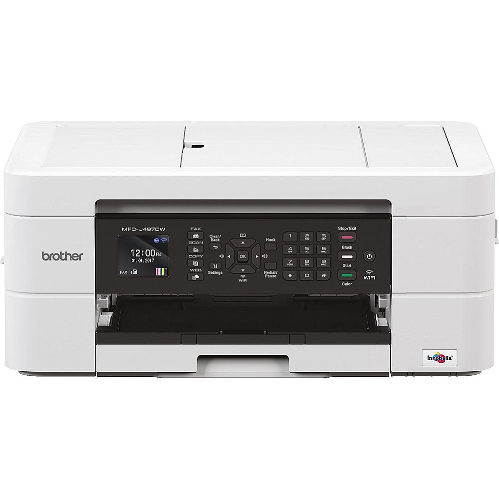 Brother MFC-J497DW Tintenstrahl-Multifunktionsdrucker Scanner Kopierer Fax WLAN, Brother, MFC-J497DW, Tintenstrahl-Multifunktionsdrucker, Scanner, Kopierer, Fax, WLAN