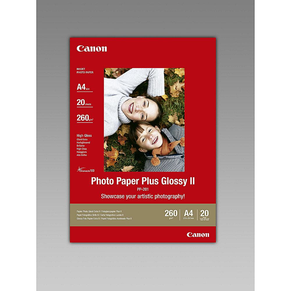 Canon 2311B019 Fotopapier Plus II PP-201 glänzend A4, 20 Blatt, 260 g/m²