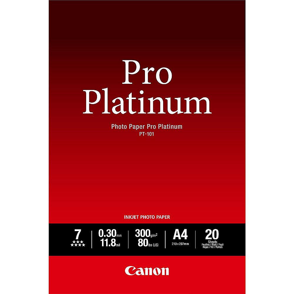 Canon 2768B016 Fotopapier Pro Platinum PT-101 A4, 20 Blatt, 300g/m²