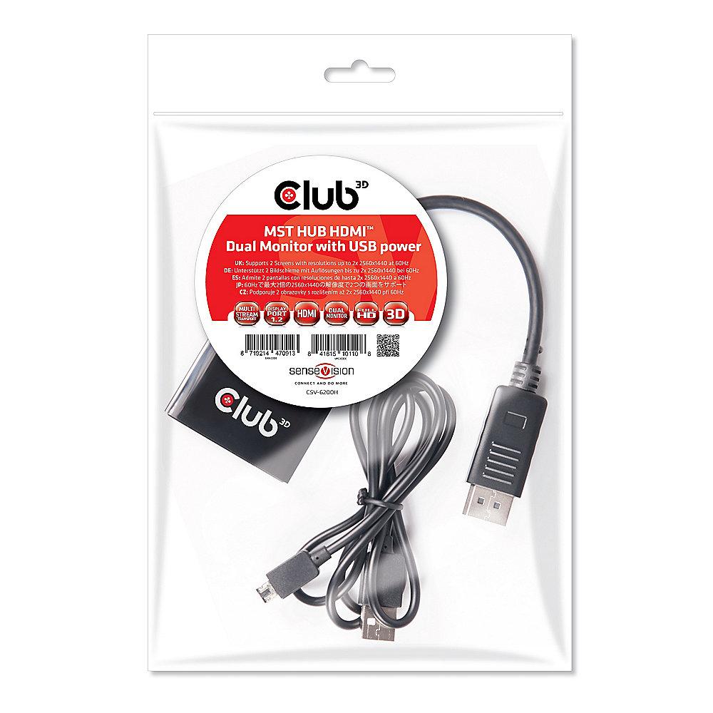 Club 3D MST Hub Displayport 1.2 zu HDMI Dual Monitor schwarz