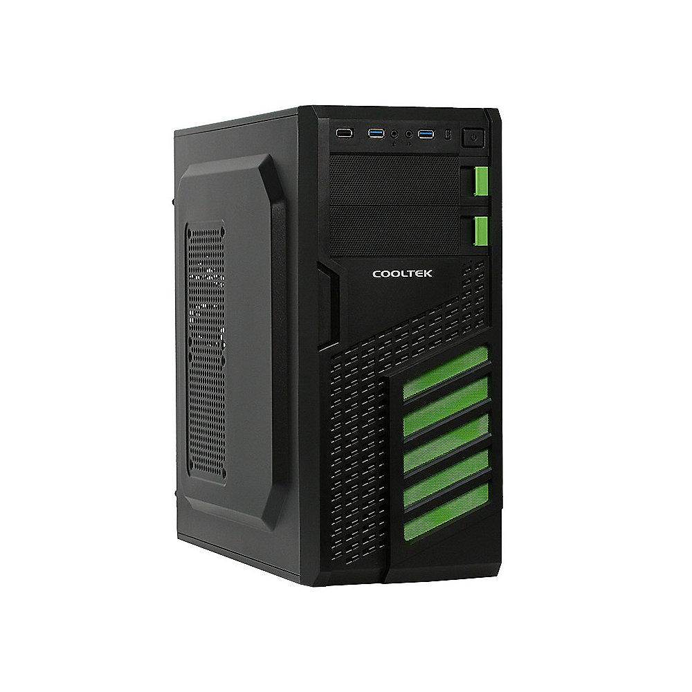 Cooltek KX Green Midi Tower ATX Gehäuse schwarz/grün USB3.0