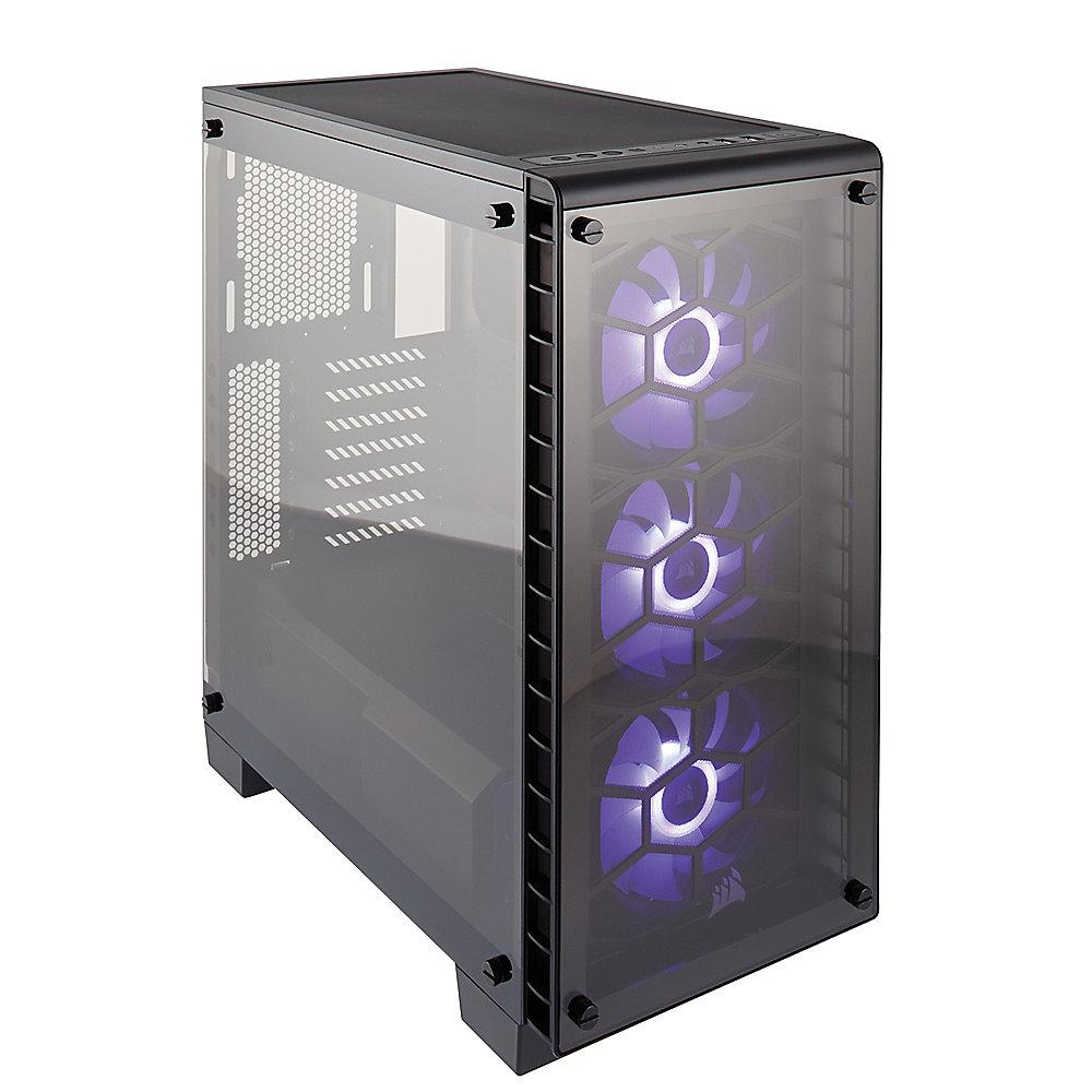 Corsair Crystal 460X RGB Schwarz Midi Tower ATX Gehäuse mit gehärtetem Glas