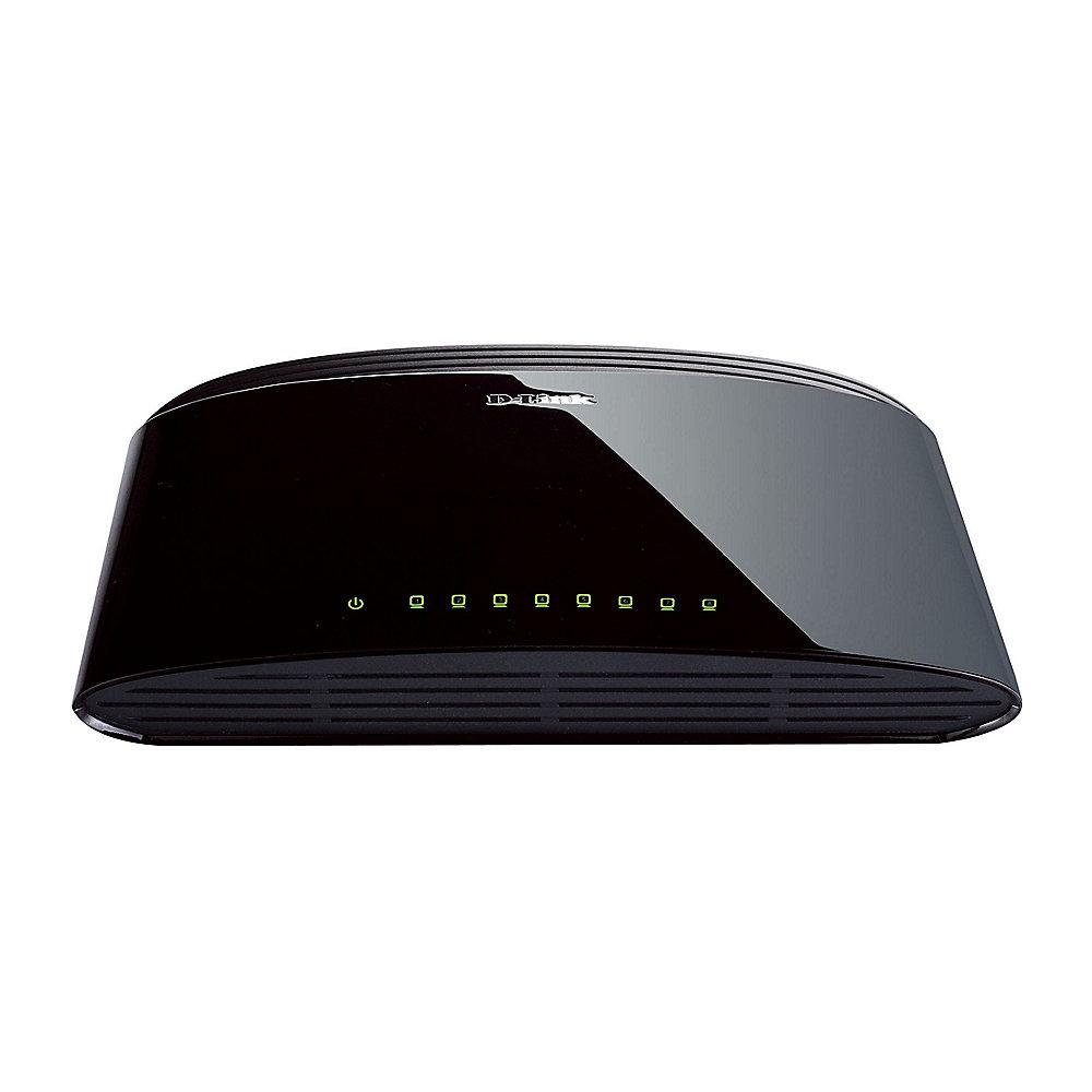 D-Link DES-1008D 8-Port 10/100Mbps Switch schwarz, D-Link, DES-1008D, 8-Port, 10/100Mbps, Switch, schwarz