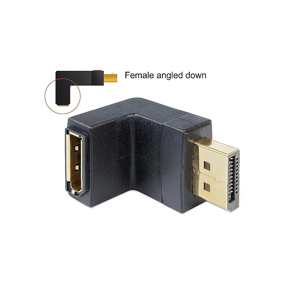 DeLOCK Displayport 1.1 Stecker Displayport Buchse Adapter gewinkelt schwarz