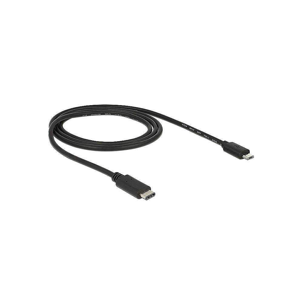 DeLOCK USB 2.0 Adapterkabel 1m C zu micro-B St./St. 83602 schwarz