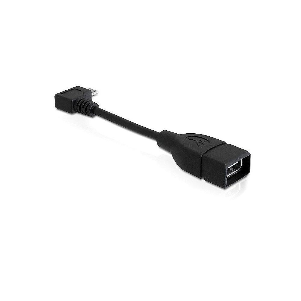 DeLOCK USB 2.0 Kabel 0,11m micro-B gewinkelt St. zu A Bu. OTG 83104 schwarz