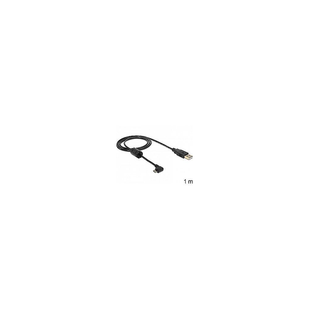 DeLOCK USB 2.0 Kabel 1m A zu micro-B St./St. gewinkelt 270° 83250 schwarz