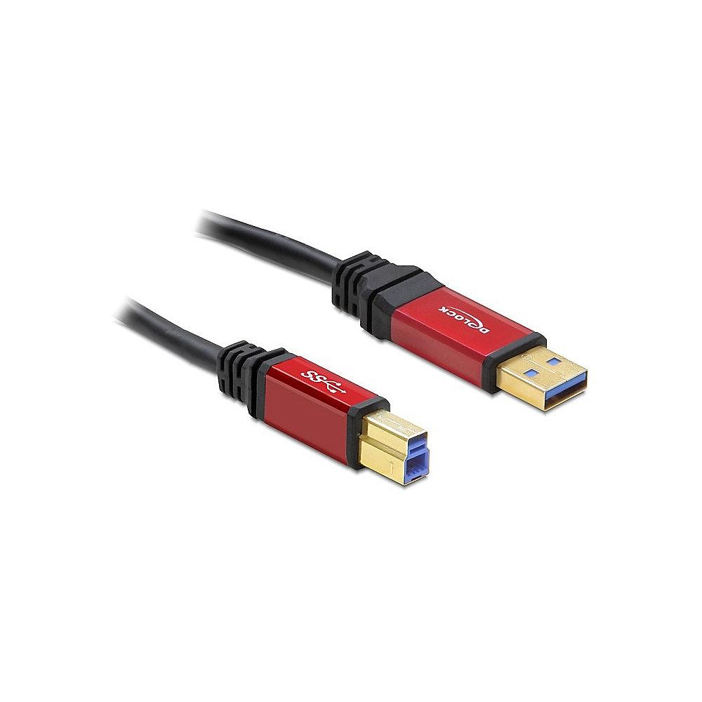 DeLOCK USB 3.0 Kabel 2m A zu B Premium St./St. 82757 schwarz