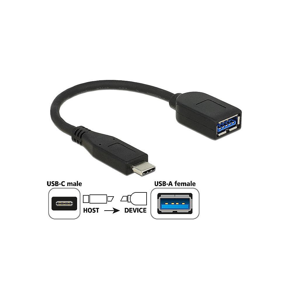 DeLOCK USB 3.1 Adapter 0,1m USB-C zu USB-A Premium St./Bu. koaxial 65684 schwarz