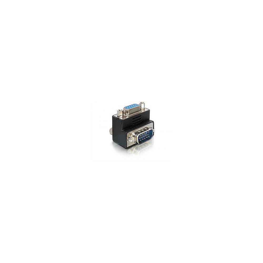 DeLOCK VGA Adapter Stecker/Buchse 90° rechts gewinkelt 65171 schwarz