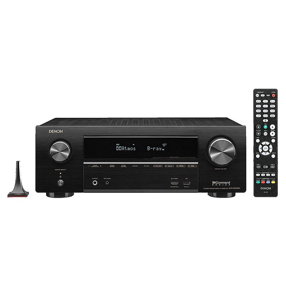 Denon AVR-X1500H 7.2 AV Receiver Schwarz BT WLAN HEOS Amazon Alexa