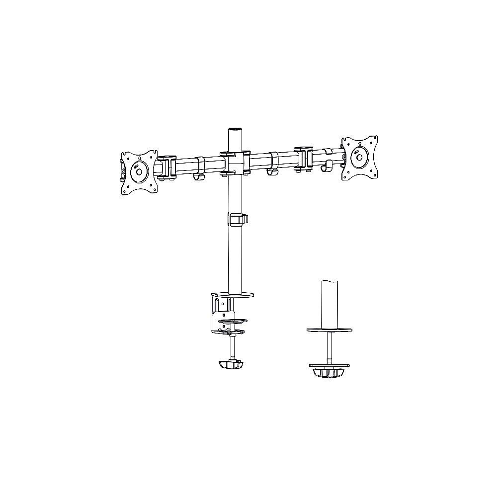 DIGITUS DA-90349 Tischhalterung für zwei Monitore Vesa 75x75 max 27" (69cm)