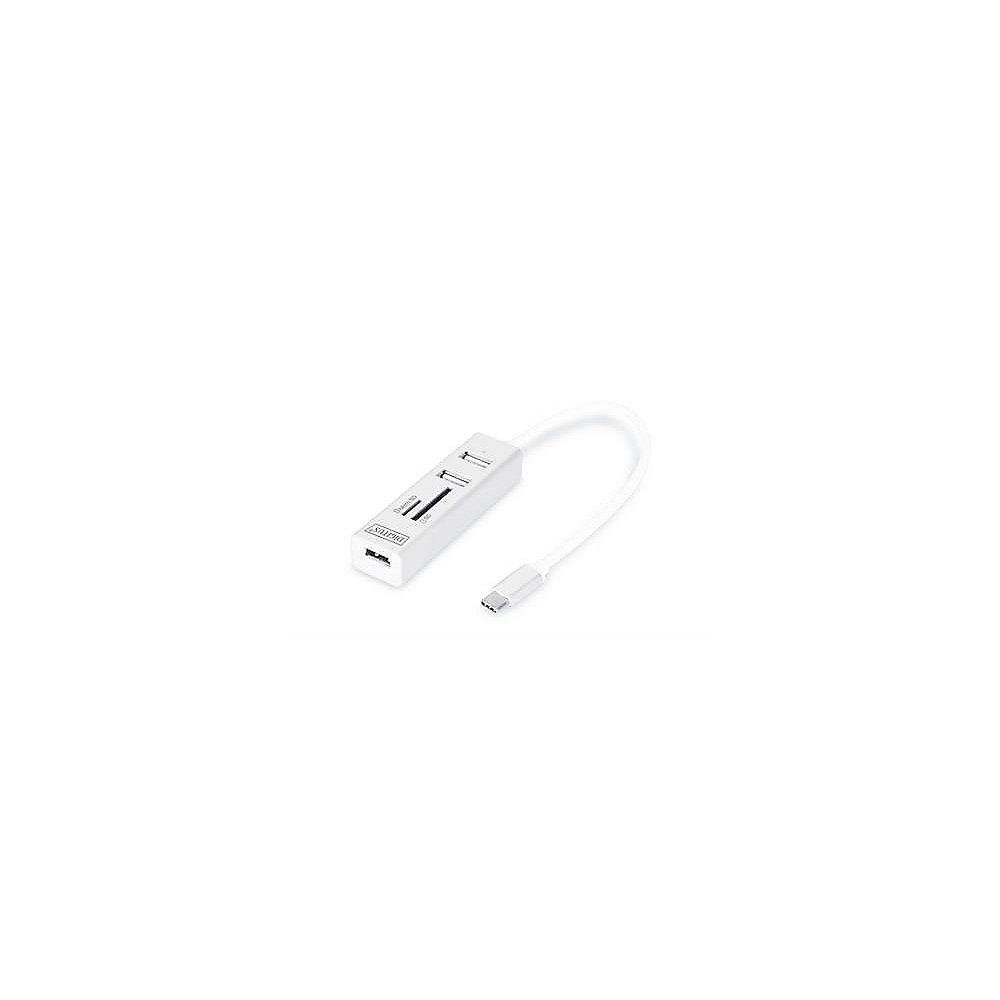 DIGITUS OTG USB 2.0 Type-C 3-Port Hub mit Kartenleser, DIGITUS, OTG, USB, 2.0, Type-C, 3-Port, Hub, Kartenleser